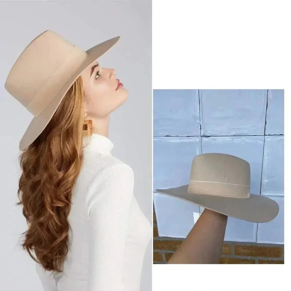 Lack Of Color Anthropologie Benson Creme/Neutral Tri Hat small - Picture 1 of 17